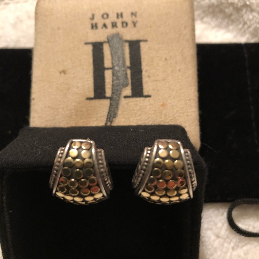 John Hardy Sterling 18k Gold Dot Cuff Earclips